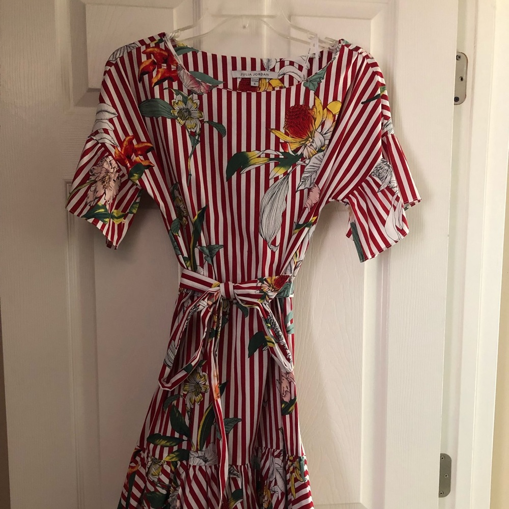 Julia Jordan Women's Dress Red Size 4 Shift Stripe